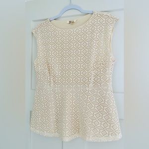 Ivory Peplum Lace Top